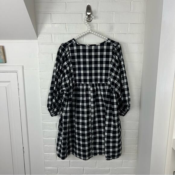 Day & Moon Red Dress Boutique Pinky Promise Black Plaid Dress Size L - Picture 11 of 11